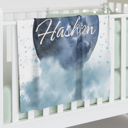 Custom Name Baby boy Swaddle Blanket