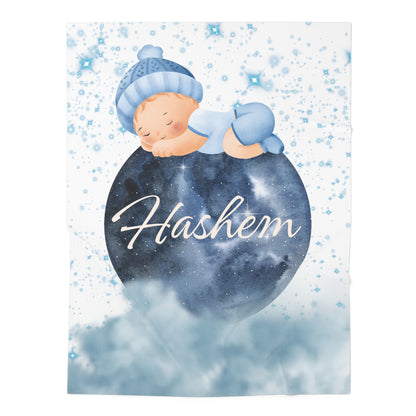 Custom Name in english Baby boy Swaddle Blanket