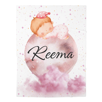 Custom Name in english Baby Girl  Swaddle Blanket