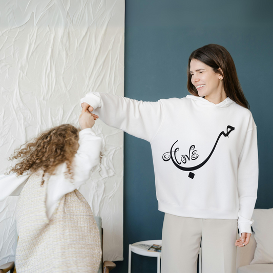 love in arabic and english unisex hoodie